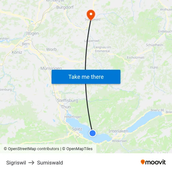 Sigriswil to Sumiswald map