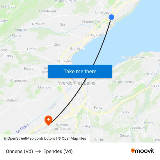 Onnens (Vd) to Ependes (Vd) map