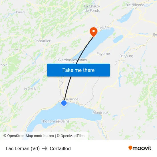 Lac Léman (Vd) to Cortaillod map