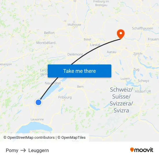 Pomy to Leuggern map