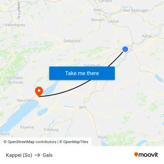 Kappel (So) to Gals map