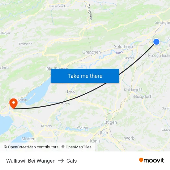 Walliswil Bei Wangen to Gals map