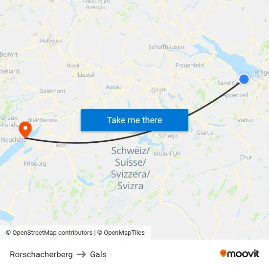 Rorschacherberg to Gals map