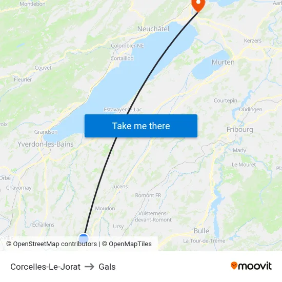 Corcelles-Le-Jorat to Gals map