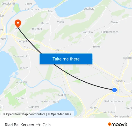 Ried Bei Kerzers to Gals map