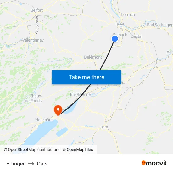 Ettingen to Gals map