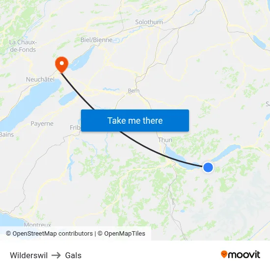 Wilderswil to Gals map