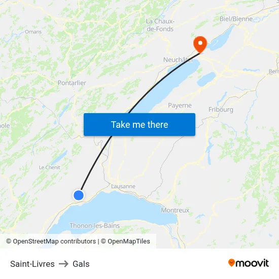 Saint-Livres to Gals map