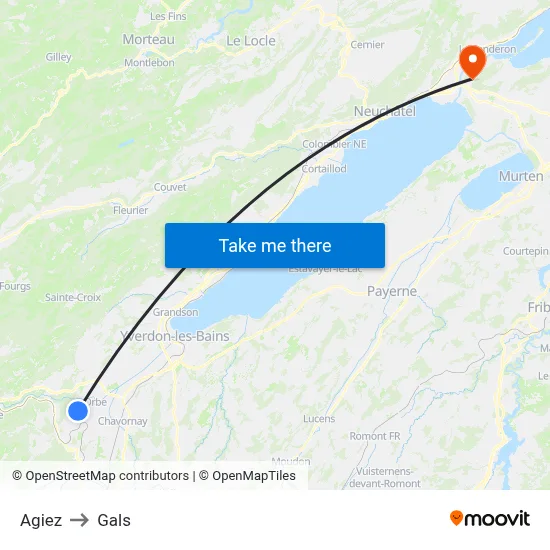 Agiez to Gals map