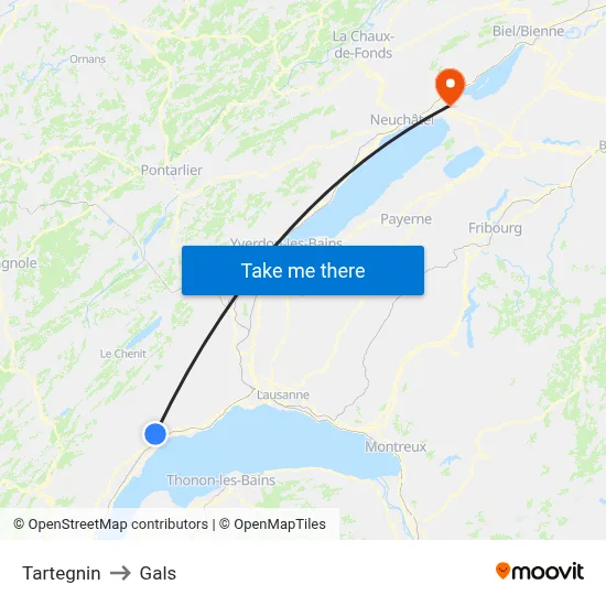 Tartegnin to Gals map