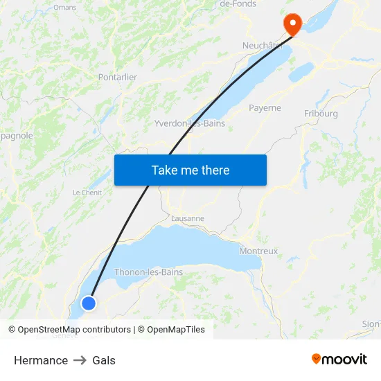 Hermance to Gals map