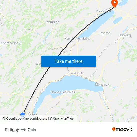 Satigny to Gals map