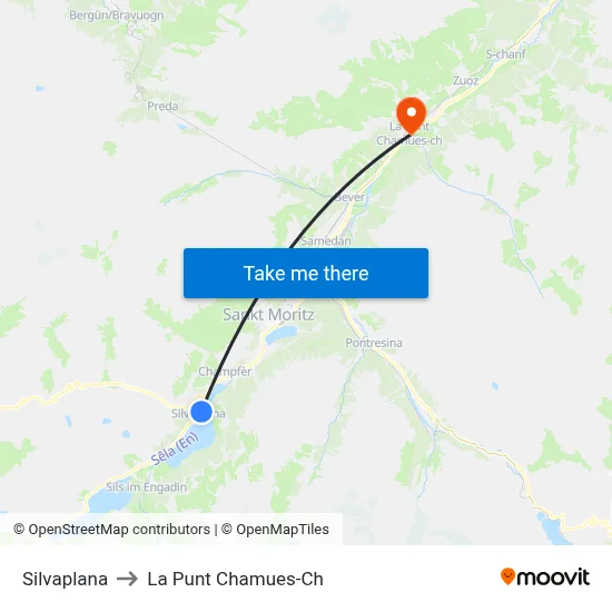 Silvaplana to La Punt Chamues-Ch map