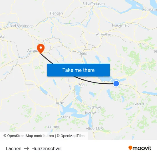 Lachen to Hunzenschwil map