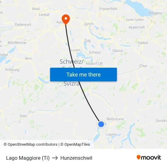 Lago Maggiore (Ti) to Hunzenschwil map