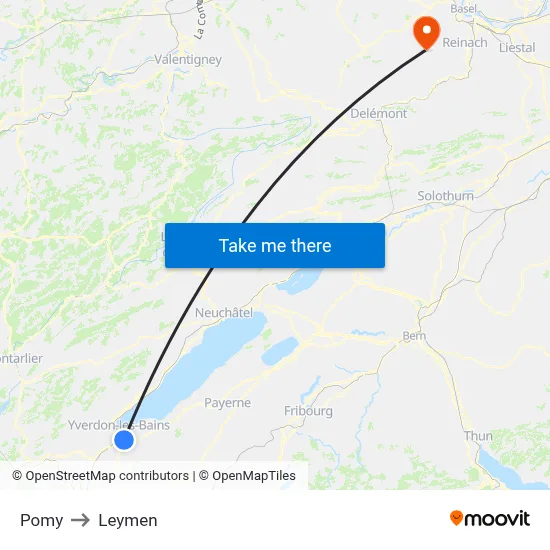 Pomy to Leymen map