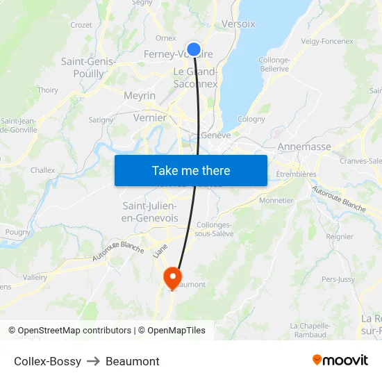 Collex-Bossy to Beaumont map