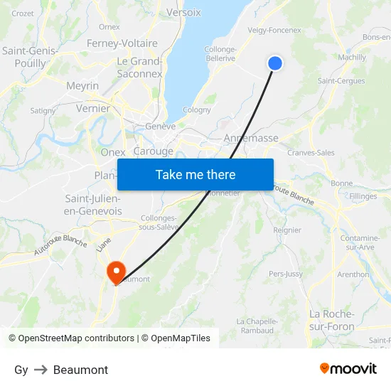 Gy to Beaumont map