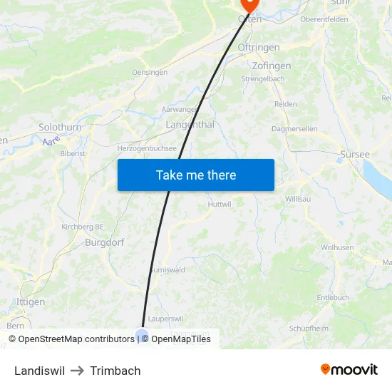 Landiswil to Trimbach map