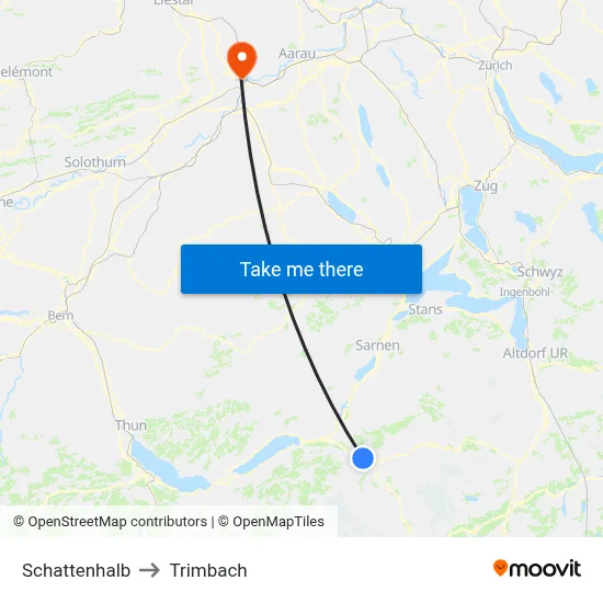 Schattenhalb to Trimbach map