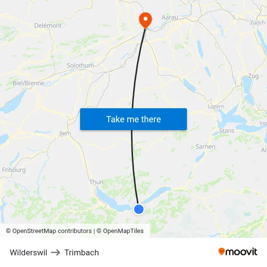 Wilderswil to Trimbach map