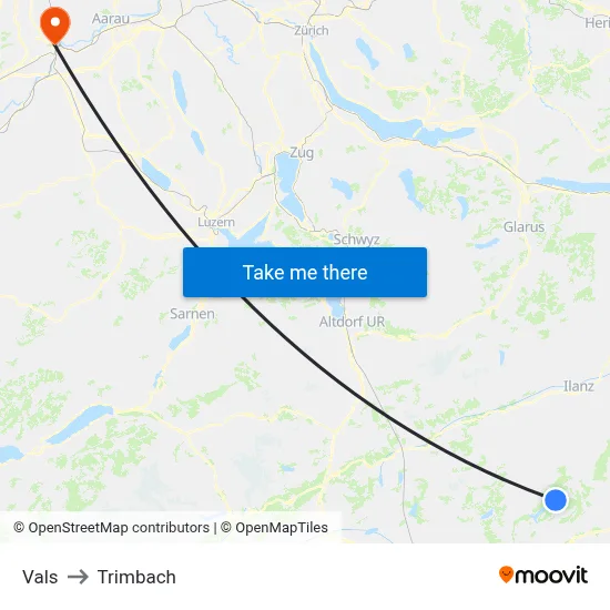 Vals to Trimbach map