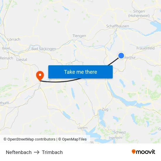 Neftenbach to Trimbach map