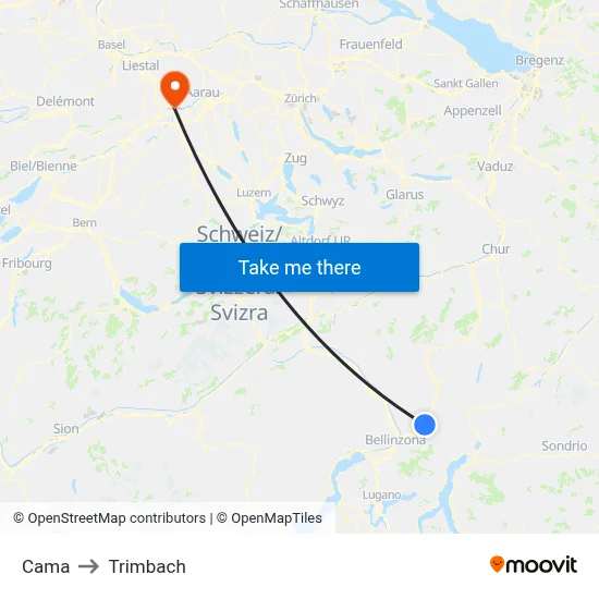 Cama to Trimbach map