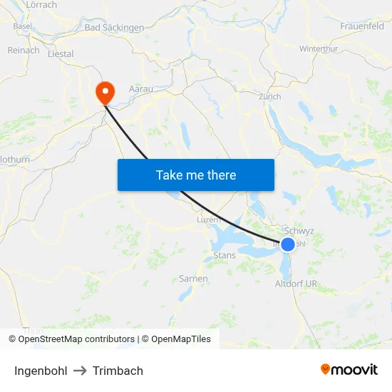 Ingenbohl to Trimbach map
