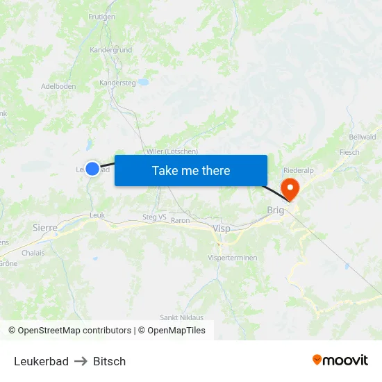 Leukerbad to Bitsch map