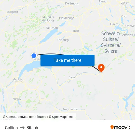 Gollion to Bitsch map