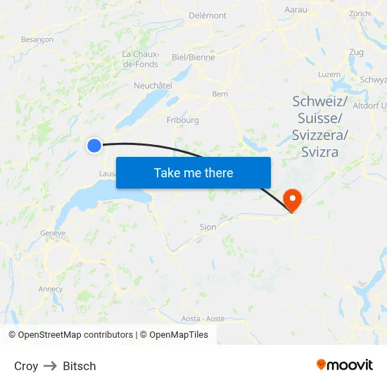 Croy to Bitsch map