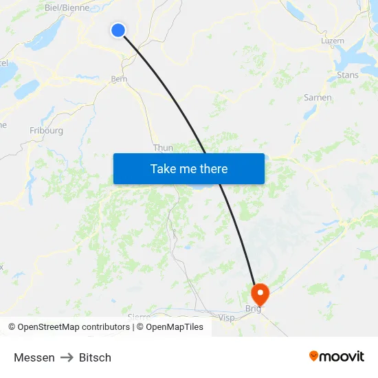 Messen to Bitsch map