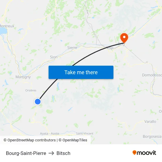 Bourg-Saint-Pierre to Bitsch map