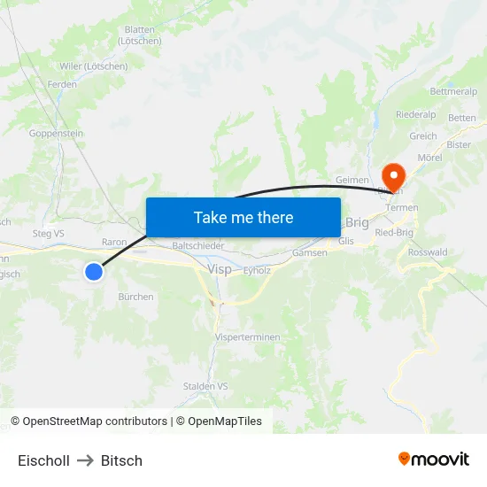 Eischoll to Bitsch map