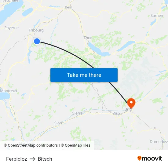 Ferpicloz to Bitsch map
