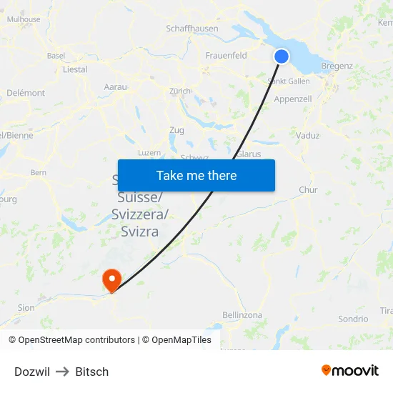 Dozwil to Bitsch map