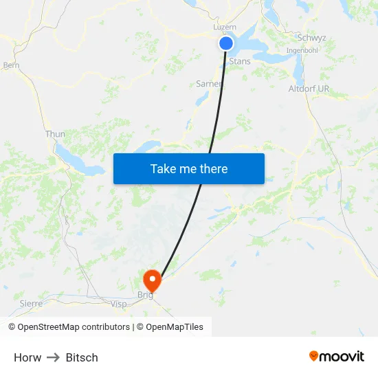 Horw to Bitsch map