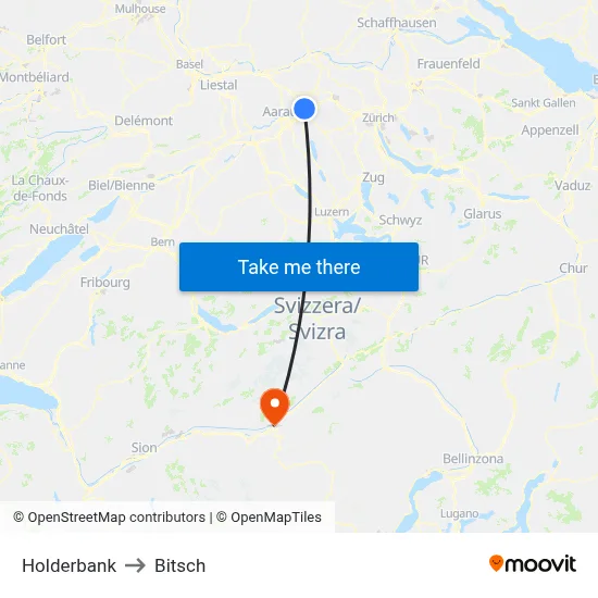 Holderbank to Bitsch map
