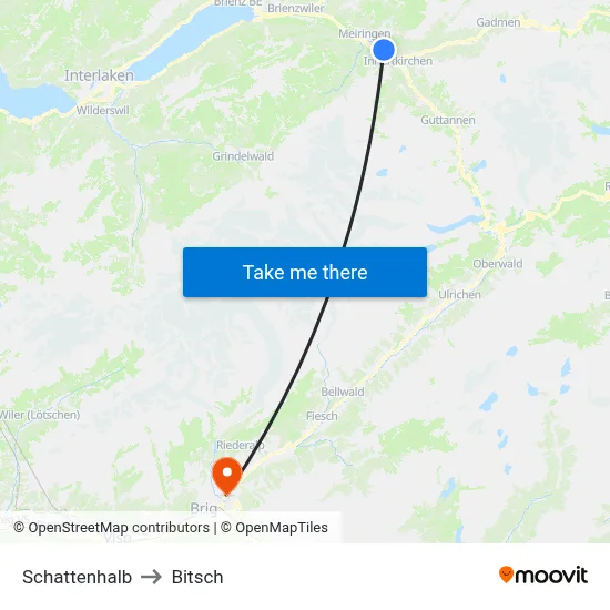 Schattenhalb to Bitsch map