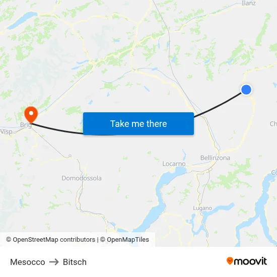 Mesocco to Bitsch map