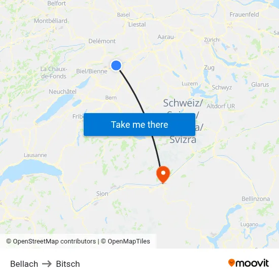 Bellach to Bitsch map