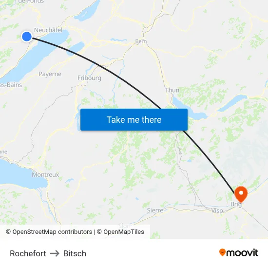 Rochefort to Bitsch map