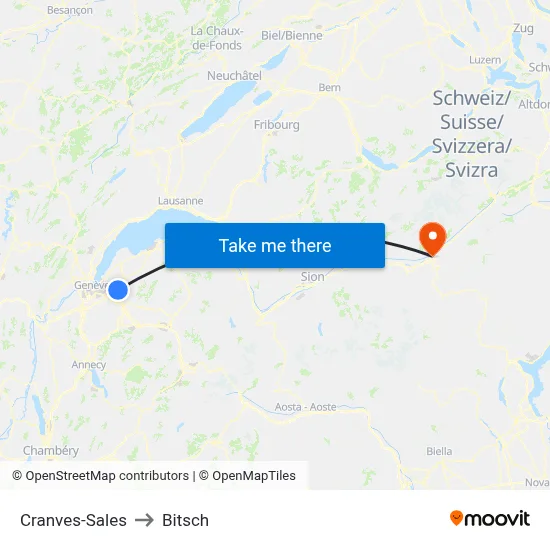 Cranves-Sales to Bitsch map