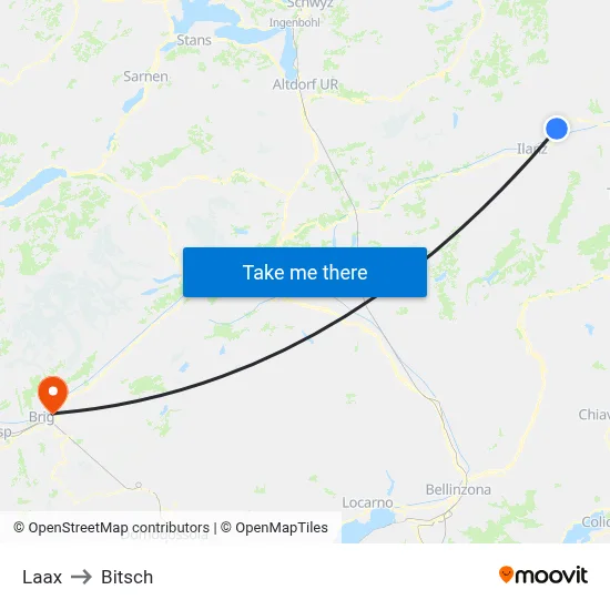 Laax to Bitsch map