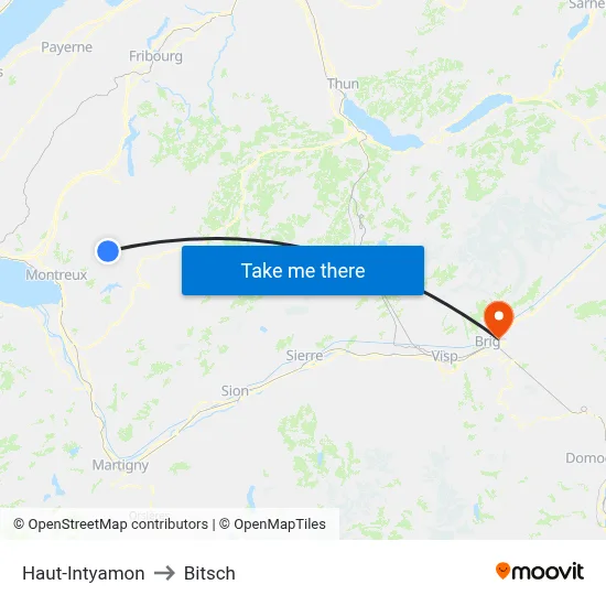 Haut-Intyamon to Bitsch map