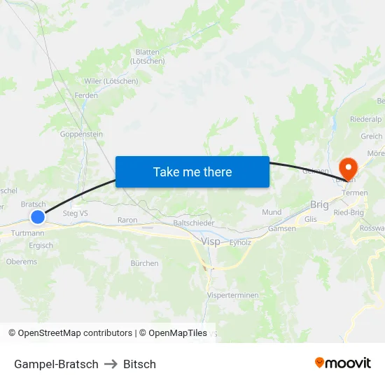 Gampel-Bratsch to Bitsch map
