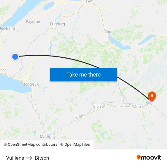Vulliens to Bitsch map