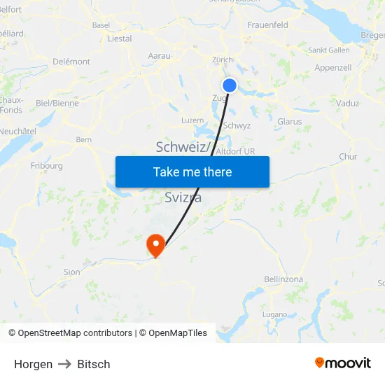 Horgen to Bitsch map