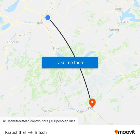 Krauchthal to Bitsch map